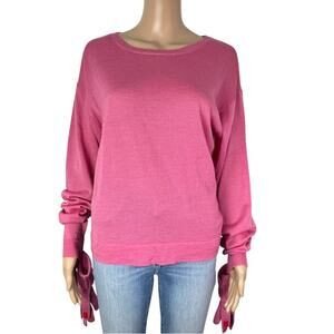 VIVETTA Yamada Pink Wool Crewneck Casual Knit Sweater w/ Matching Gloves